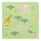 A pack of 12 Safari Paper Napkins, manufactured by Partydeco.