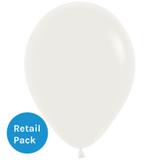 A pack of 12 12-inch Fashion Almond White Latex Balloons, manufactured by Sempertex