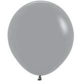 A pack of 25 18-inch Fashion Urban Grey Latex Balloons, manufactured by Sempertex