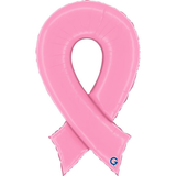 A 37 inch Pink Ribbon Foil Balloon, manufactured by Grabo.
