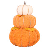An Autumn Boucle Pumpkin Trio Stack, measuring approx. 30cm.