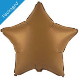 An 18 inch Matte Chocolate Brown Star Foil Balloon.