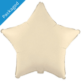 An 18 inch Matte Creamy Latte Star Foil Balloon.