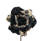 A 13cm Black & Leopard Print Rose.