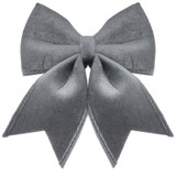 A Grey Luxe Bow Decoration, measuring approx. 20cm by 24cm.