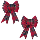 A pack of 2 red tartan bows.