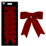 A pack of 6 dark red velvet bows.