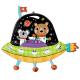 A 33 inch Cosmic Friends Spaceship Supershape Foil Balloon, manufactured by Anagram.