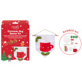 A Christmas Make Your Own Felt Banner Kit, with a Mug Design.