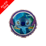 A 9 inch Stitch round foil balloon, manufactured by Folat.