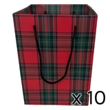 A Red Tartan Flower Bag.