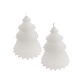 A set of 2 White Christmas Tree Candles.