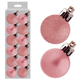 A set of 12 3cm Blush Pink Assorted Baubles.