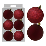 8cm Red Wine Assorted Baubles (6)