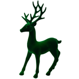 A 35cm Green Velvet Reindeer Decoration.