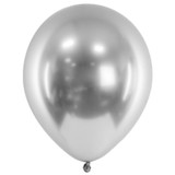 A pack of 50 12" Gloss Silver Latex Balloons, manufactured by Partydeco.