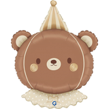 A 26 inch Vintage Bear Head Foil Balloon, manufactured by Grabo.