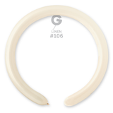 A pack of 100 2" Marshmallow Linen Entertainer Balloons, manufactured by Gemar.