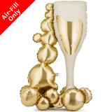 A 41 inch standing bubble glass foil balloon, manufactured by PartyDeco.