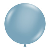 A pack of 25 17" blue slate latex balloons, manufactured by Tuftex.