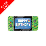A 9 inch 8-Bit Birthday Mini Foil Balloon, manufactured by Anagram.