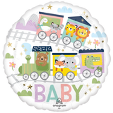 An 18 inch All Aboard Baby Foil Balloon, manufactured by Anagram.