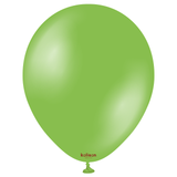 A pack of 50 11" Metallic Lime Green Latex Balloons, manufactured by Kalisan.
