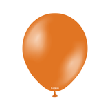A pack of 50 5" Metallic Orange Latex Balloons, manufactured by Kalisan.