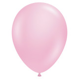 A pack of 50 11" Shimmering Pink latex balloons, manufactured by Tuftex.