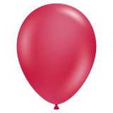 A pack of 50 11" Starfire Red latex balloons, manufactured by Tuftex.