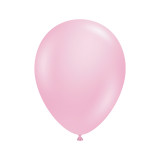 A pack of 50 5" Shimmering Pink latex balloons, manufactured by Tuftex.