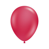 A pack of 50 5" Starfire Red latex balloons, manufactured by Tuftex.