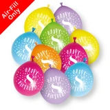 9 inch 8th Birthday Neck Up Assorted Latex Balloons (10)