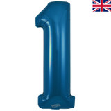 34 inch Metallic Blue Number 1 Foil Balloon (1)