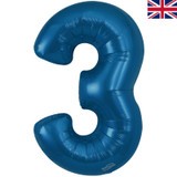 34 inch Metallic Blue Number 3 Foil Balloon (1)