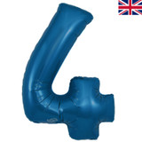 34 inch Metallic Blue Number 4 Foil Balloon (1)