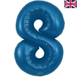34 inch Metallic Blue Number 8 Foil Balloon (1)