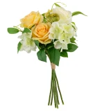 39cm Cream and Orange Rose with Greenery Bouquet (1)