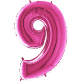 40 inch Fuchsia Number 9 Foil Balloon (1) 40 inch Fuchsia Number 9 Foil Balloon (1)