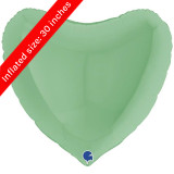 36" Matte Green Heart Foil Balloon (1)