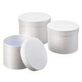 White Pearlised Hat Boxes (3)