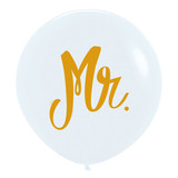 24" Mr Fashion White Sempertex Latex Balloons (3)