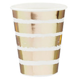 Gold Striped Paper Cups (8)