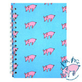 A5 Pig Patterned Blue Portrait Spiral Bound Sketchbook (1)