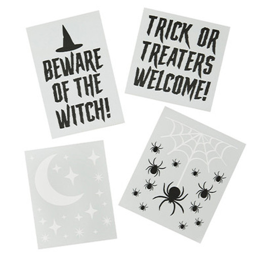Trick Or Treat Window Cling Sheets (4) Trick Or Treat Window Cling Sheets (4)