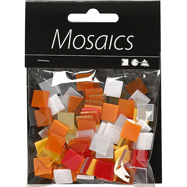 Red & Orange Assorted Mini Mosaic Squares (25g)