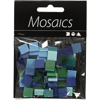 Blue & Green Assorted Mini Mosaic Squares (25g)