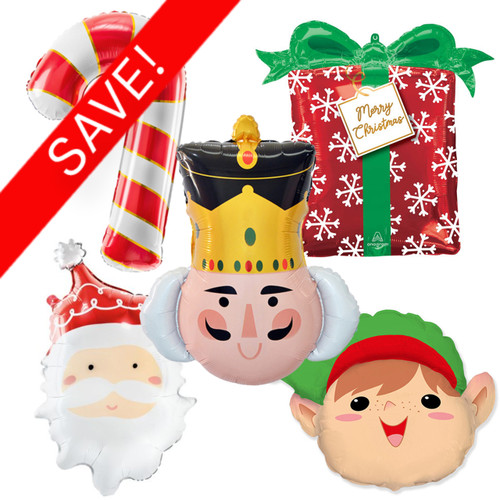 Christmas Supershape Foil Balloon Pack (25 Balloons)