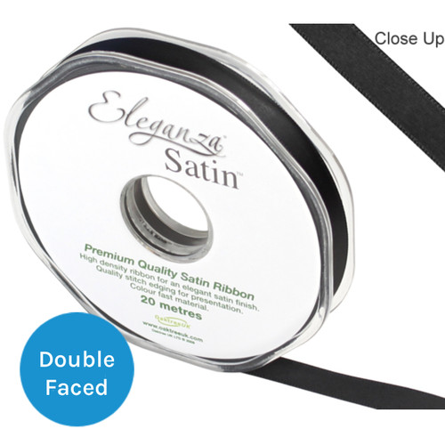 Black Satin Ribbon - 10mm x 20m (1)