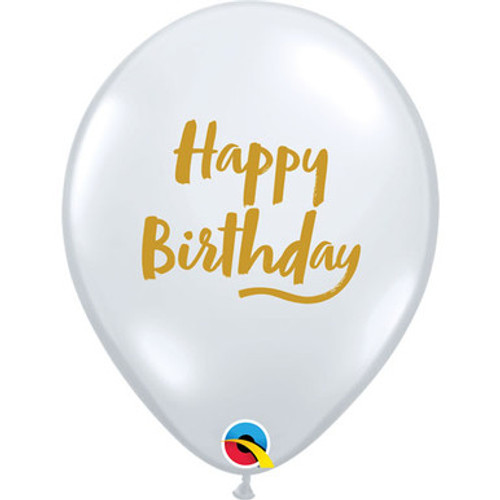 11 inch Birthday Brush Script Clear Latex Balloons (25) 11 inch Birthday Brush Script Clear Latex Balloons (25)